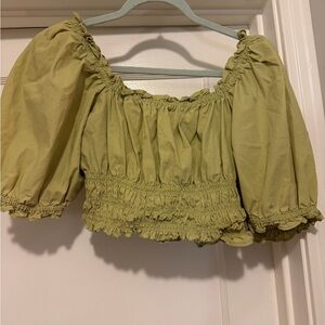 Levi's Light Green Off-Shoulder Blouse